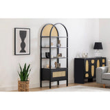 Biblioteca Nala 75 Howard, natural - negru (diverse dimensiuni) - Biblioteca Nala 75 Howard, natural - negru, 75x40x182 cm - 141HWR1153