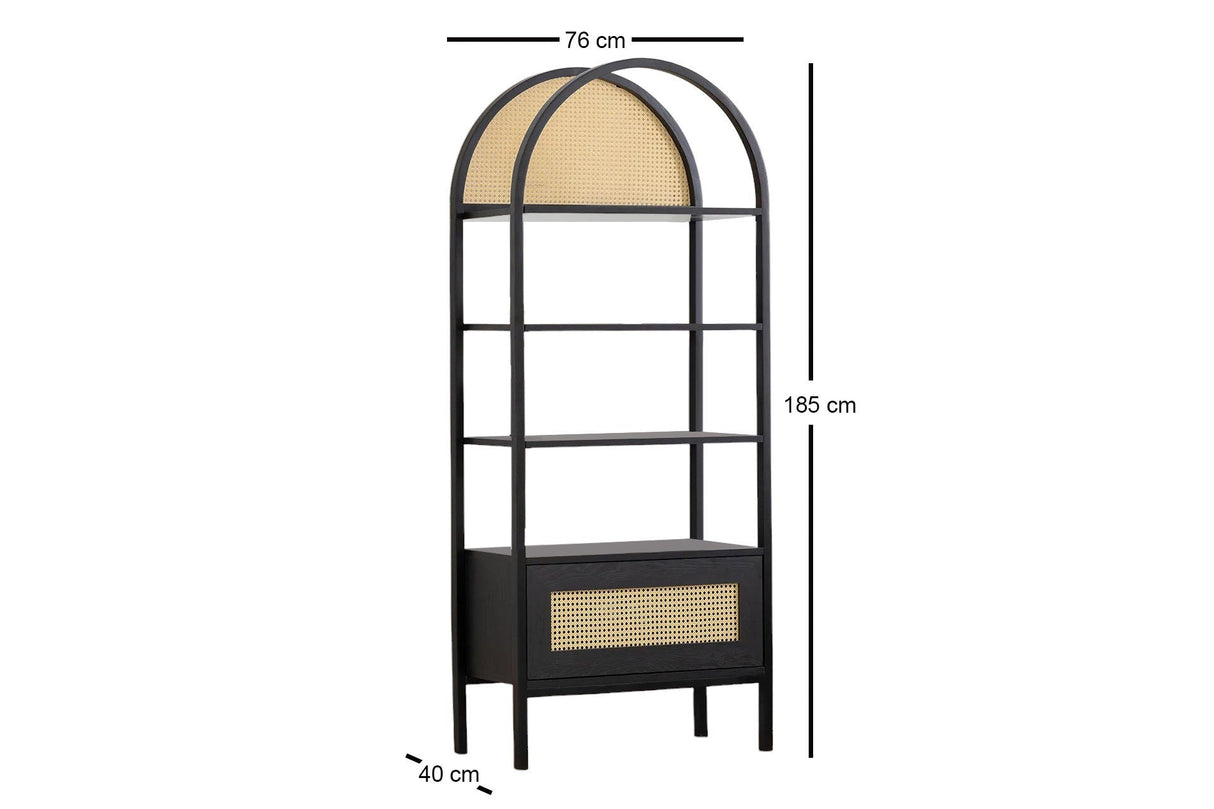 Biblioteca Nala 75 Howard, natural - negru (diverse dimensiuni) - Negru