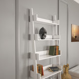 Bibliotecă Only Comforty, stejar - nuc - alb, 80x32x195 cm - Alb