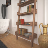 Bibliotecă Only Comforty, stejar - nuc - alb, 80x32x195 cm - Nuc