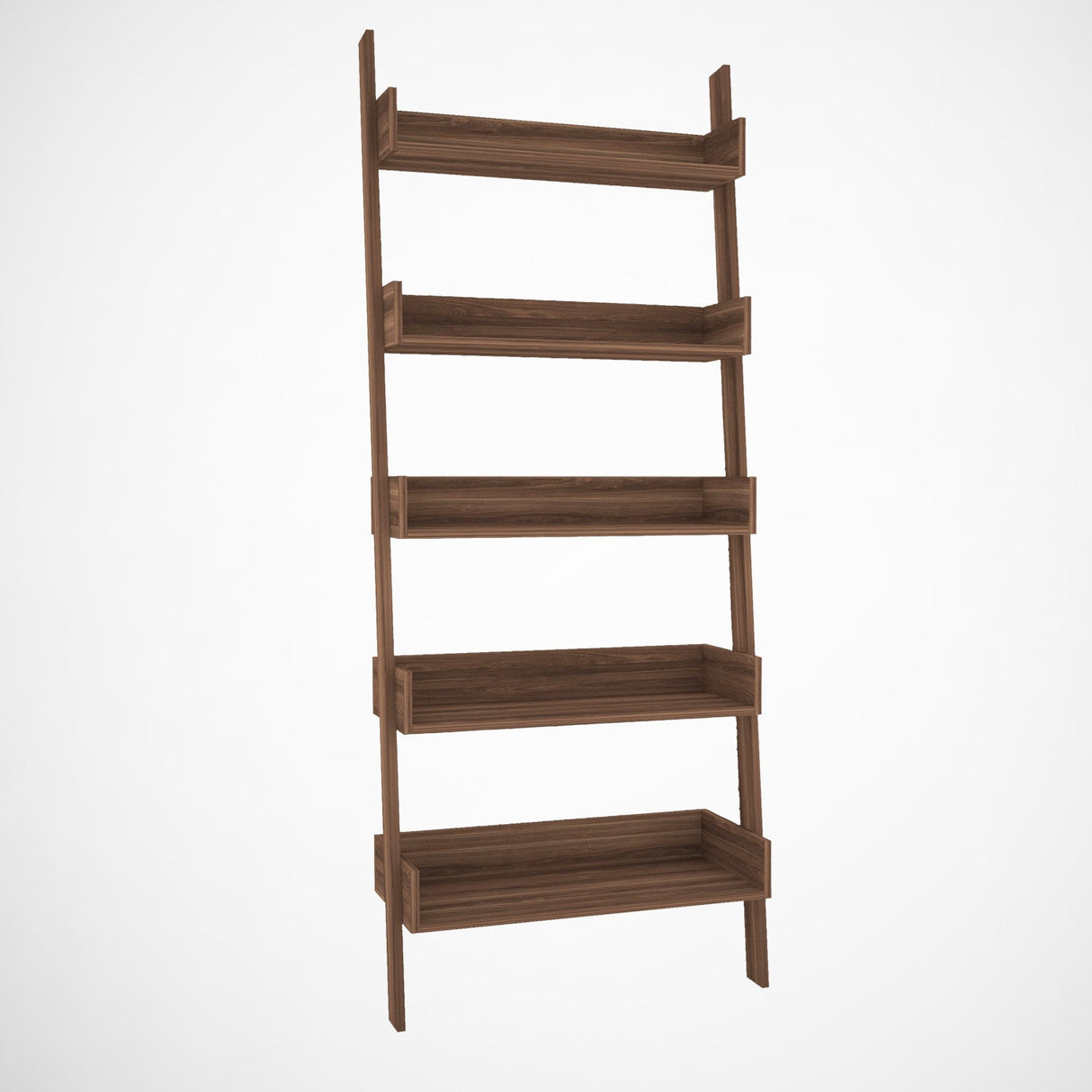 Bibliotecă Only Comforty, stejar - nuc - alb, 80x32x195 cm - Nuc