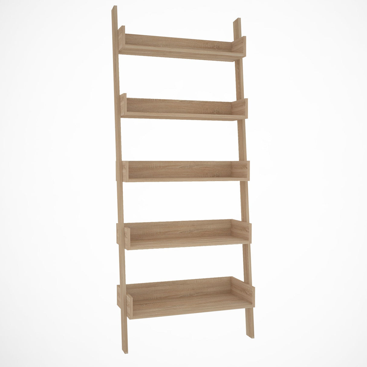 Bibliotecă Only Comforty, stejar - nuc - alb, 80x32x195 cm - Stejar