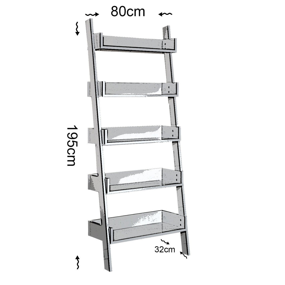 Bibliotecă Only Comforty, stejar - nuc - alb, 80x32x195 cm - Stejar
