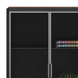 Biblioteca Oscar, nuc - antracit, 80x40x200 cm