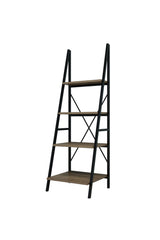 Bibliotecă Passi Puqa Design, nuc - alb, 50x44x150 cm - Nuc