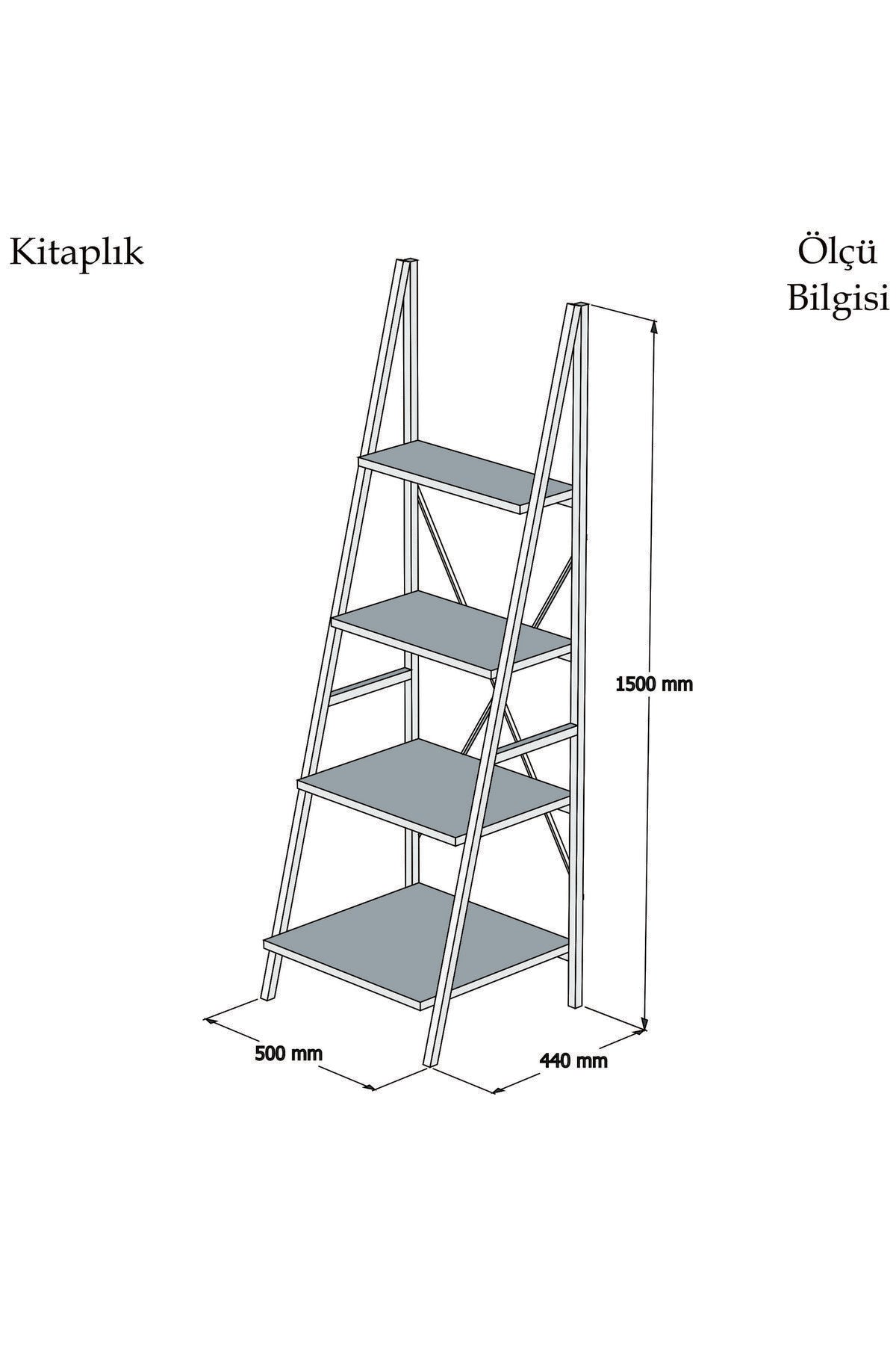 Bibliotecă Passi Puqa Design, nuc - alb, 50x44x150 cm - Nuc