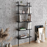 Bibliotecă Paula Hadley, negru - alb, 60x22x174 cm - Bibliotecă Paula Hadley, negru - alb, 60x22x174 cm
