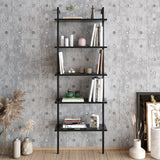 Bibliotecă Paula Hadley, negru - alb, 60x22x174 cm - Negru