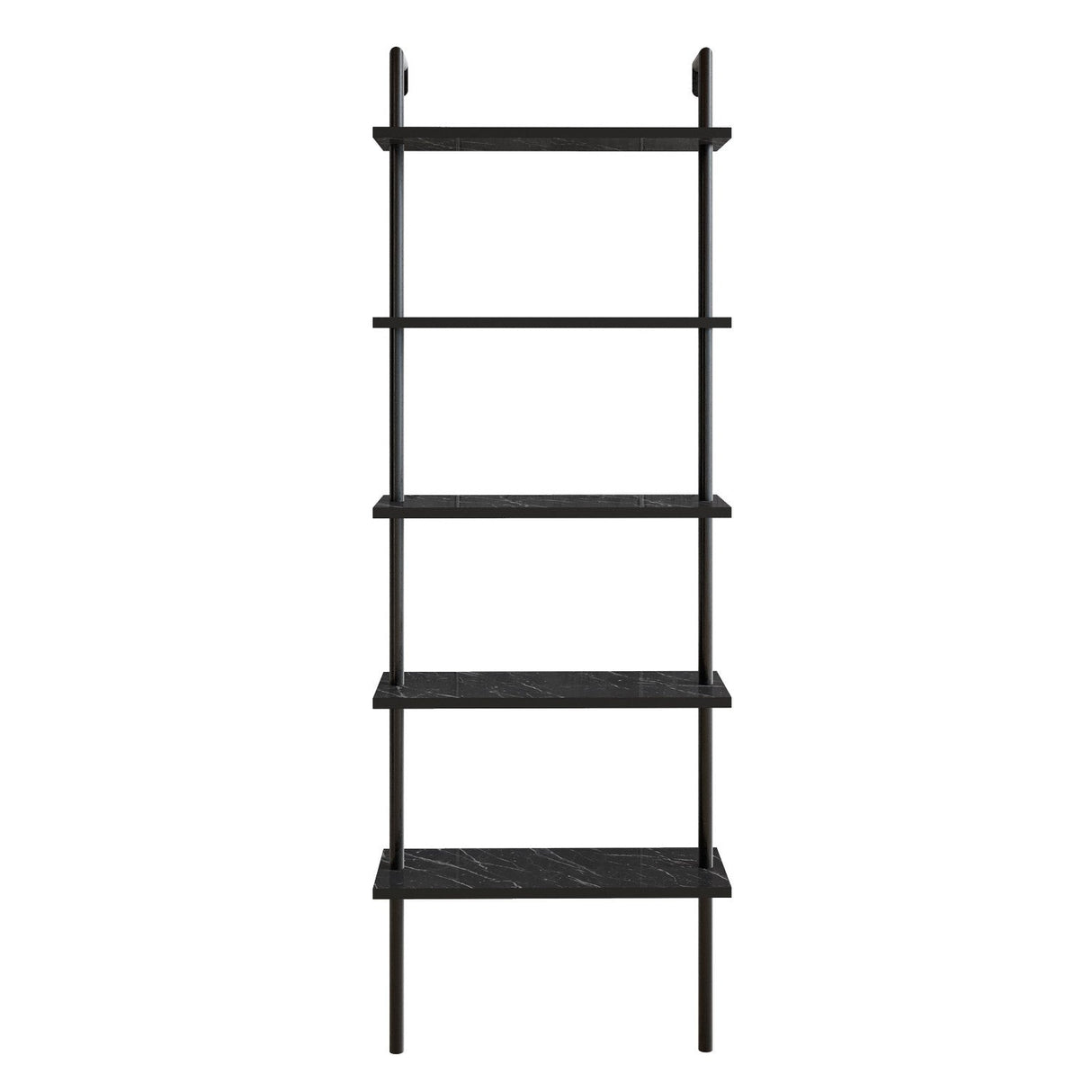 Bibliotecă Paula Hadley, negru - alb, 60x22x174 cm - Negru