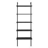 Bibliotecă Paula Hadley, negru - alb, 60x22x174 cm - Negru