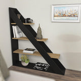Biblioteca Pisagor cu 4 Rafturi, 120x132x25 cm - Stejar negru
