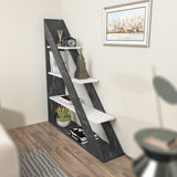 Biblioteca Pisagor cu 4 Rafturi, 120x132x25 cm - Negru