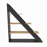 Biblioteca Pisagor cu 4 Rafturi, 120x132x25 cm - Stejar negru