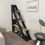 Biblioteca Pisagor cu 4 Rafturi, 120x132x25 cm - Stejar negru