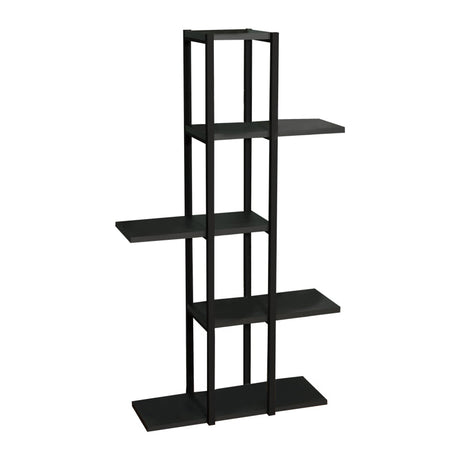 Biblioteca Ploko stejar melamin-negru metalic, 60x24x110 cm