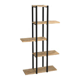 Biblioteca Ploko stejar melamin-negru metalic, 60x24x110 cm - Biblioteca Ploko stejar melamin-negru metalic, 60x24x110 cm