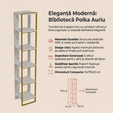 Biblioteca Polka, Auriu, 31x179x32 cm