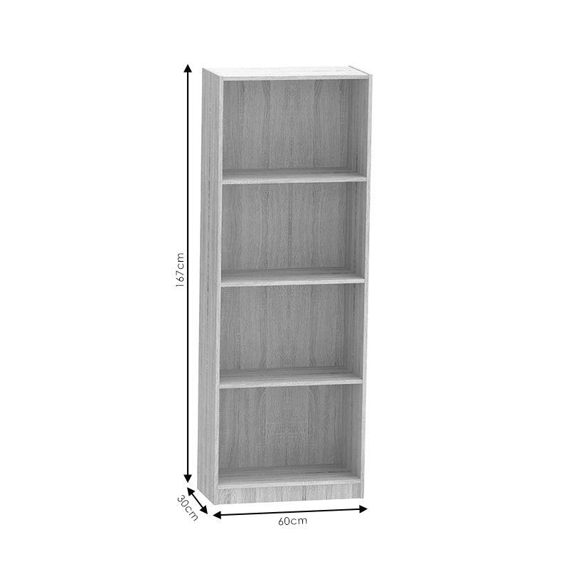 Biblioteca Presley, Gri inchis - Sonoma, 60x30x167 cm - Gri inchis