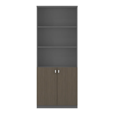 Biblioteca profesionala Denith, Gri inchis, 80x40x200 cm
