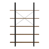 Bibliotecă-Raft cu design modern Varous, Industrial, Metal și Lemn, Nuc, 120x28x180 cm