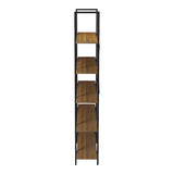 Bibliotecă-Raft cu design modern Varous, Industrial, Metal și Lemn, Nuc, 120x28x180 cm