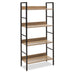 Biblioteca Ramon, negru Natural, 60x28x126 cm