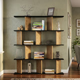 Biblioteca Ratu, Antracit-Stejar - Antracit-Nuc, 120x25x141 cm - Antracit-Nuc