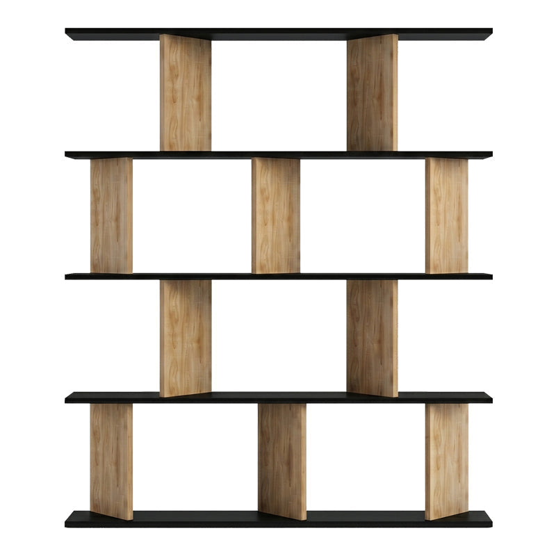 Biblioteca Ratu, Antracit-Stejar - Antracit-Nuc, 120x25x141 cm - Antracit-Nuc