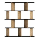 Biblioteca Ratu, Antracit-Stejar - Antracit-Nuc, 120x25x141 cm - Antracit-Nuc