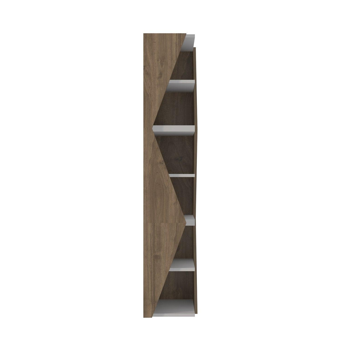 Biblioteca Rawo cu 6 Rafturi Design Elegant, 32x165x32 cm - Nuc Alb