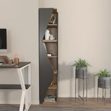 Biblioteca Rawo cu 6 Rafturi Design Elegant, 32x165x32 cm - Nuc negru
