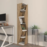 Biblioteca Rawo cu 6 Rafturi Design Elegant, 32x165x32 cm - Nuc Alb