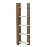 Biblioteca Reeta, Nuc - Alb, 45x26x160 cm - Nuc