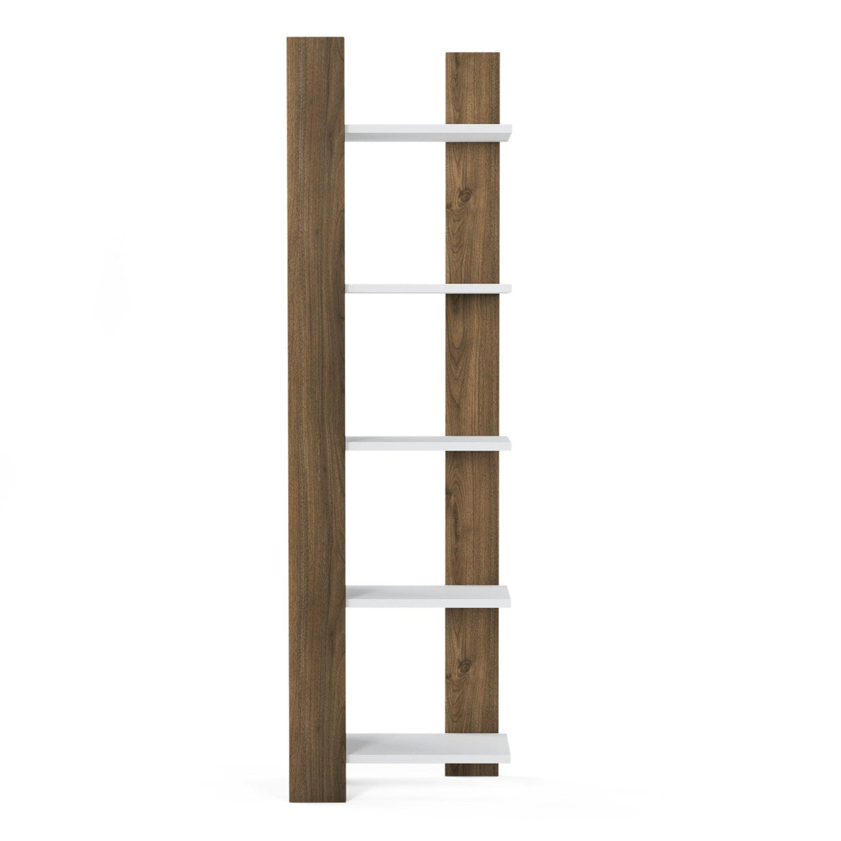 Biblioteca Reeta, Nuc - Alb, 45x26x160 cm - Nuc