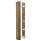 Biblioteca Reeta, Nuc - Alb, 45x26x160 cm - Nuc