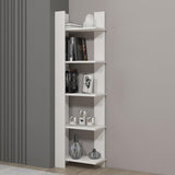 Biblioteca Reeta, Nuc - Alb, 45x26x160 cm - Alb