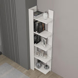 Biblioteca Reeta, Nuc - Alb, 45x26x160 cm - Alb