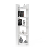 Biblioteca Reeta, Nuc - Alb, 45x26x160 cm - Alb