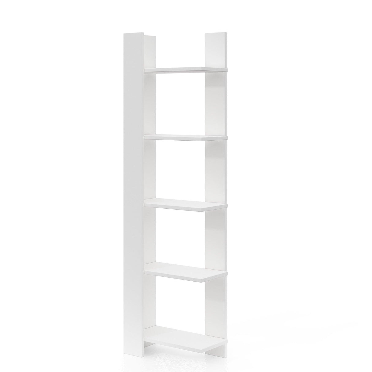 Biblioteca Reeta, Nuc - Alb, 45x26x160 cm - Alb