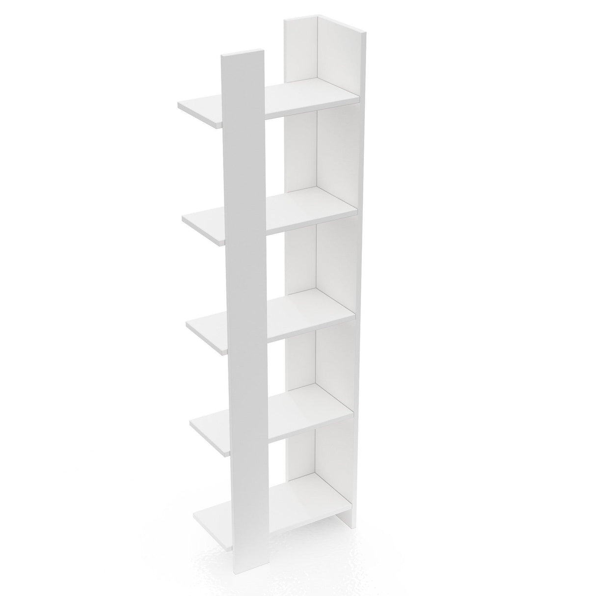 Biblioteca Reeta, Nuc - Alb, 45x26x160 cm - Alb