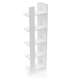 Biblioteca Reeta, Nuc - Alb, 45x26x160 cm - Alb