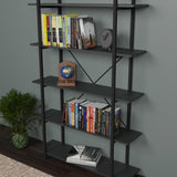 Biblioteca Reson, Antracit - Stejar, 120x34x180 cm - Antracit
