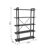 Biblioteca Reson, Antracit - Stejar, 120x34x180 cm - Stejar