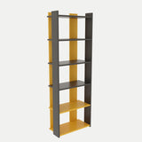 Biblioteca Sakran, Alb - Galben, 63x180x32 cm - Galben