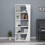 Biblioteca Selge Prag Design, 5 rafturi, 64x150x24 cm - Alb
