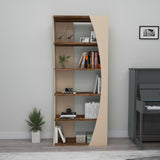 Biblioteca Selge Prag Design, 5 rafturi, 64x150x24 cm - Crem