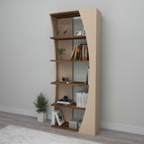 Biblioteca Selge Prag Design, 5 rafturi, 64x150x24 cm - Crem