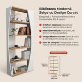 Biblioteca Selge Prag Design, 5 rafturi, 64x150x24 cm - Natur