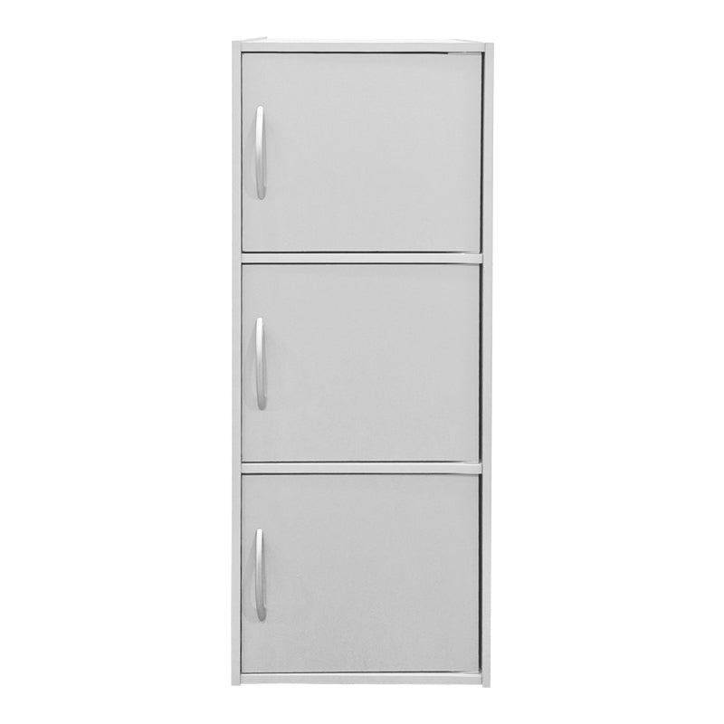 Bibliotecă Soline, Gri deschis, 40x35x91 cm - Alb