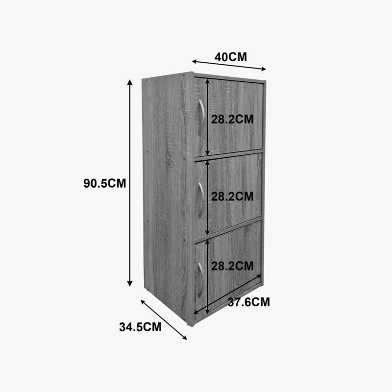 Bibliotecă Soline, Gri deschis, 40x35x91 cm - LIGHT GREY